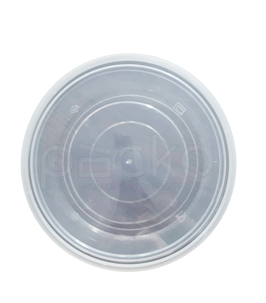 กล่องกลม 2000 ml. สีใส ( ฝานูน )