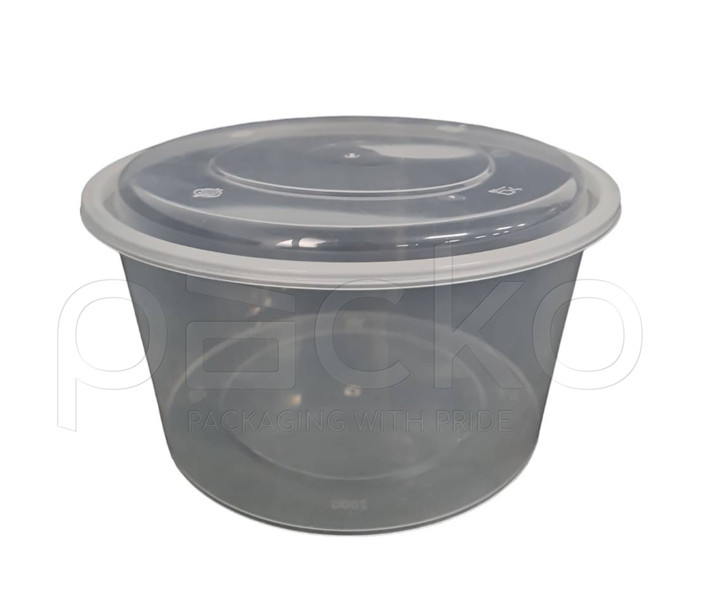 กล่องกลม 2000 ml. สีใส
