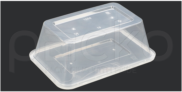 กล่องสี่เหลี่ยมพลาสติก 1000 ml (ใส)