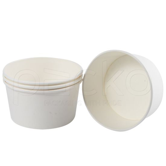 ถ้วยกระดาษคราฟท์ รักษ์โลก ขนาด 750 มล. (สีขาว)