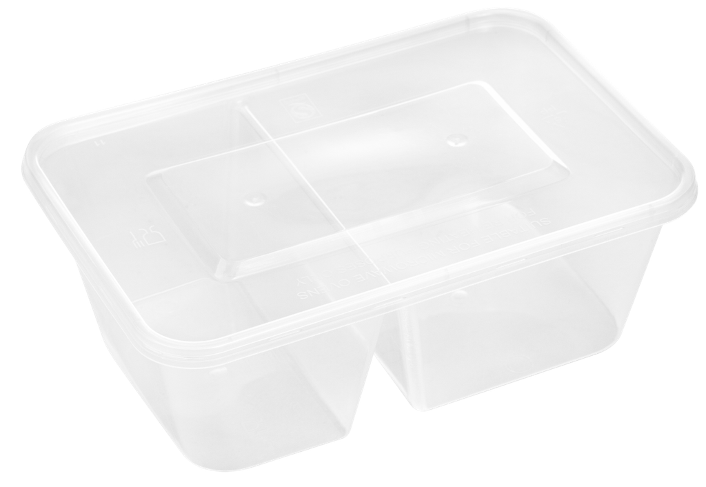 กล่องรุ่น Save ขนาด 750มล. 2 ช่อง สีใส