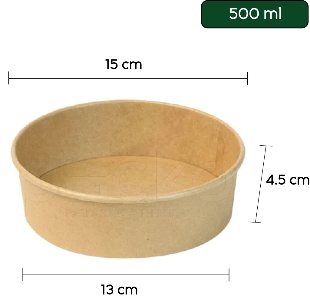 ถ้วยกระดาษคราฟท์ ขนาด 500มล. พร้อมฝา PET