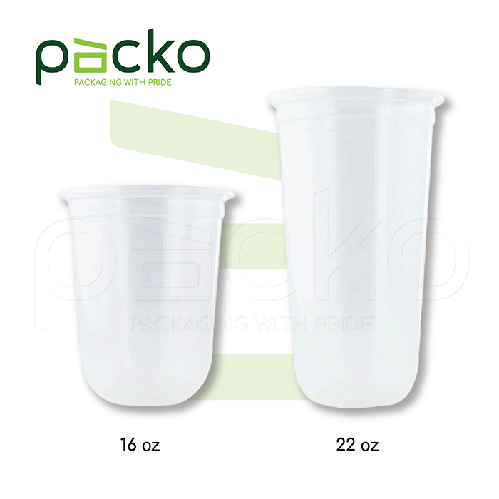 แก้วพลาสติก PP ทรงแคปซูล ขนาด 22 oz ปาก 95 mm.