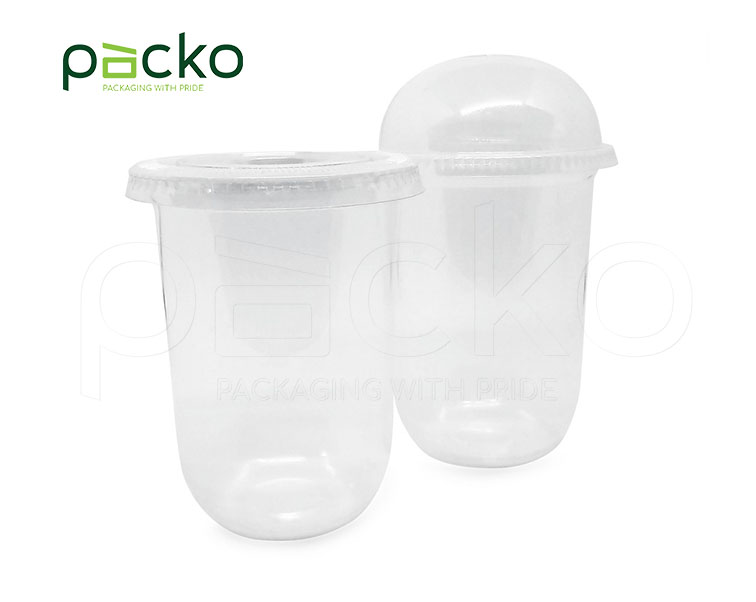 แก้วพลาสติก PP ทรงแคปซูล ขนาด 16oz ปาก 95 mm.