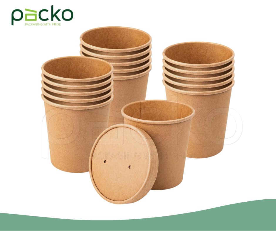 ถ้วยซุปกระดาษ/ถ้วยขนมกระดาษ สีคราฟท์ 480 ml. (16 oz.)