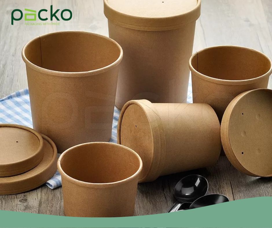 ถ้วยซุปกระดาษ/ถ้วยขนมกระดาษ สีคราฟท์ 12 oz. (360 ml.)