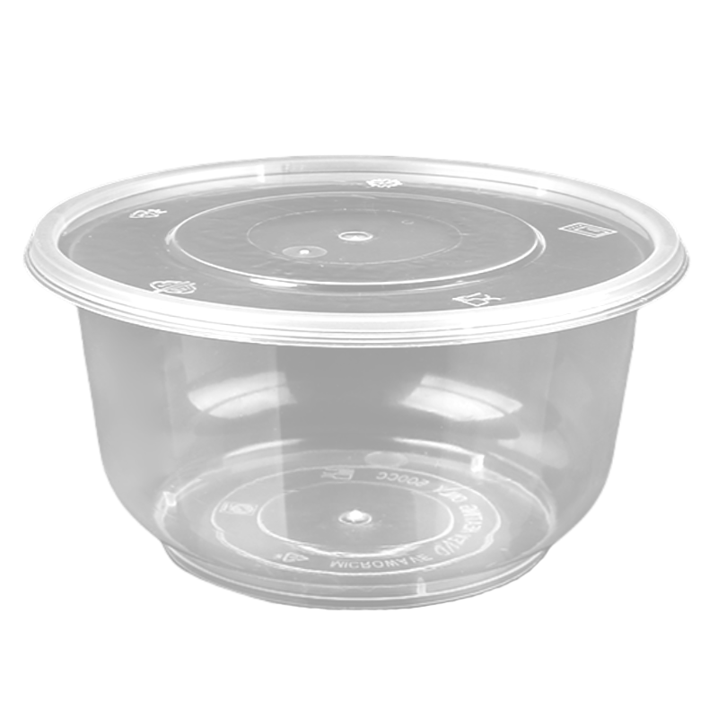 ถ้วยใส่อาหารพลาสติก ขนาด 500  ml พร้อมฝาปิด