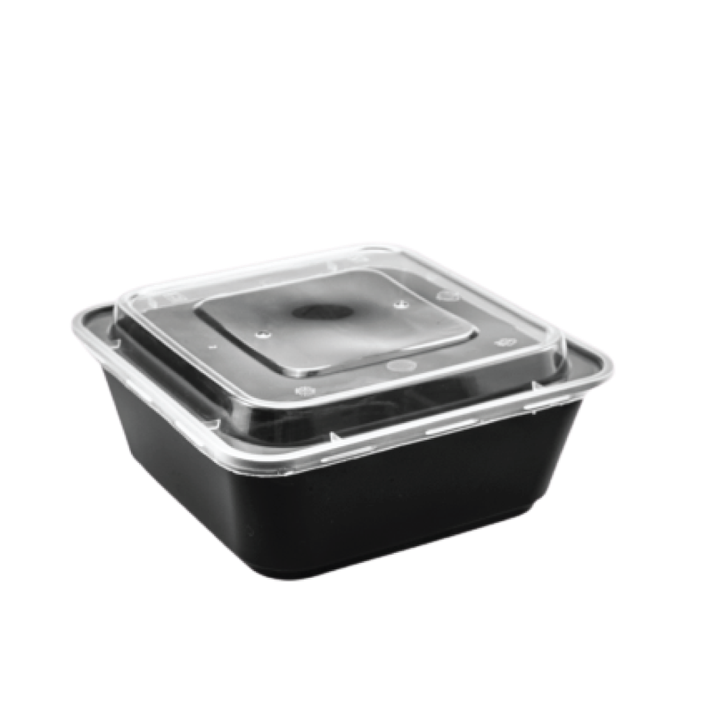 กล่องสี่เหลี่ยมจตุรัส 1000 ml. สีดำ