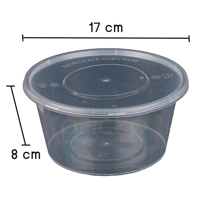 กล่องอาหารพลาสติกทรงกลม ขนาด 1250 ml. (ใส)