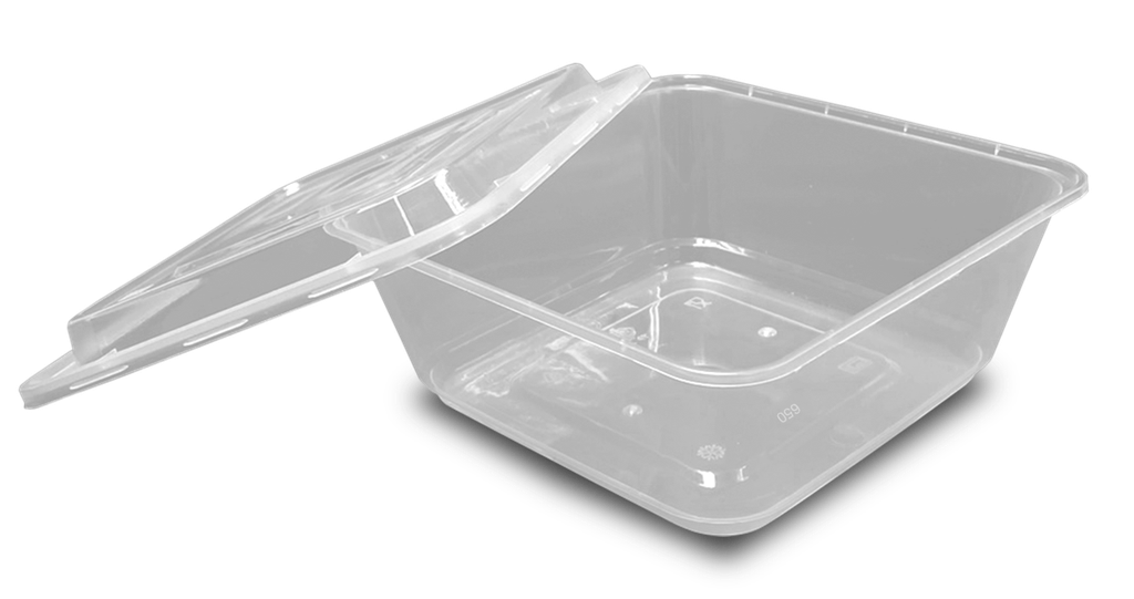 กล่องสี่เหลี่ยมจตุรัส 500ml. สีใส