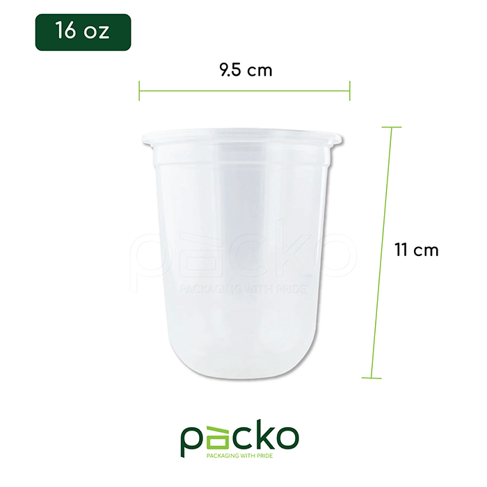 แก้ว PACKO PP ทรงแคปซูล ขนาด 16oz ปาก 95 mm.