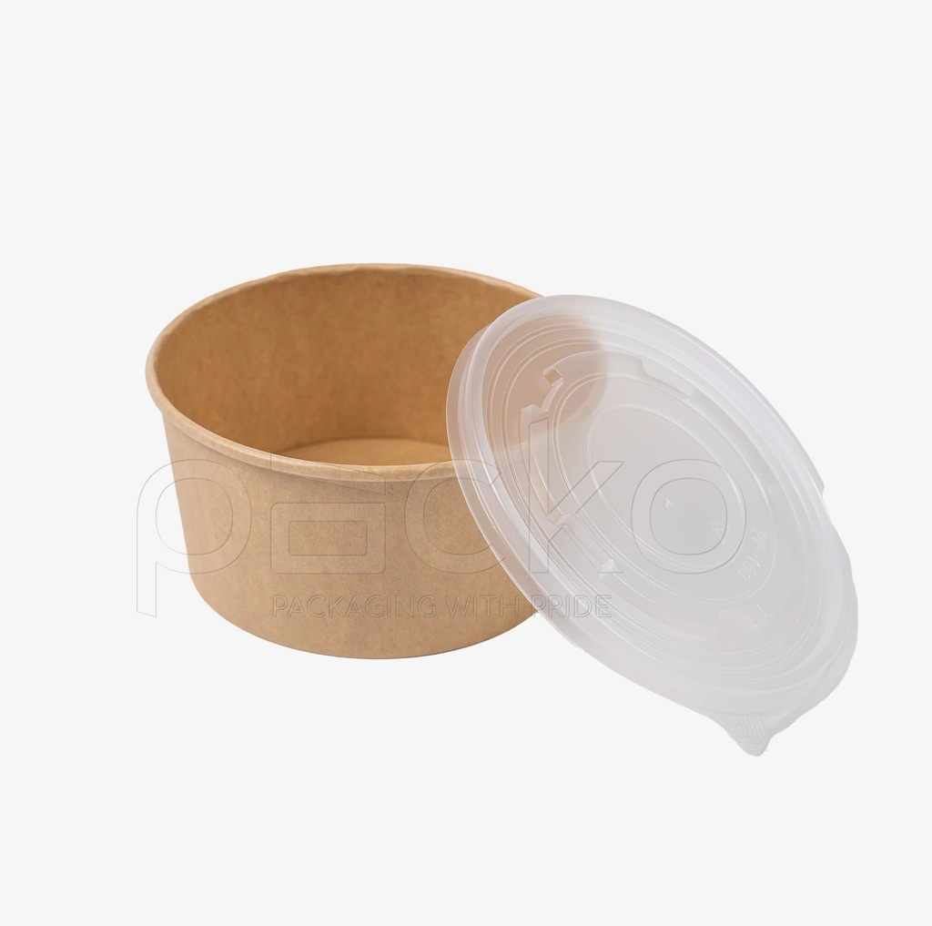 ถ้วยกระดาษคราฟท์ รักษ์โลก ขนาด 1000 ml. พร้อมฝาปิด PP