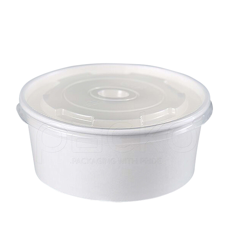 ถ้วยกระดาษคราฟท์ รักษ์โลก ขนาด 500 ml. พร้อมฝาปิด PP (สีขาว)