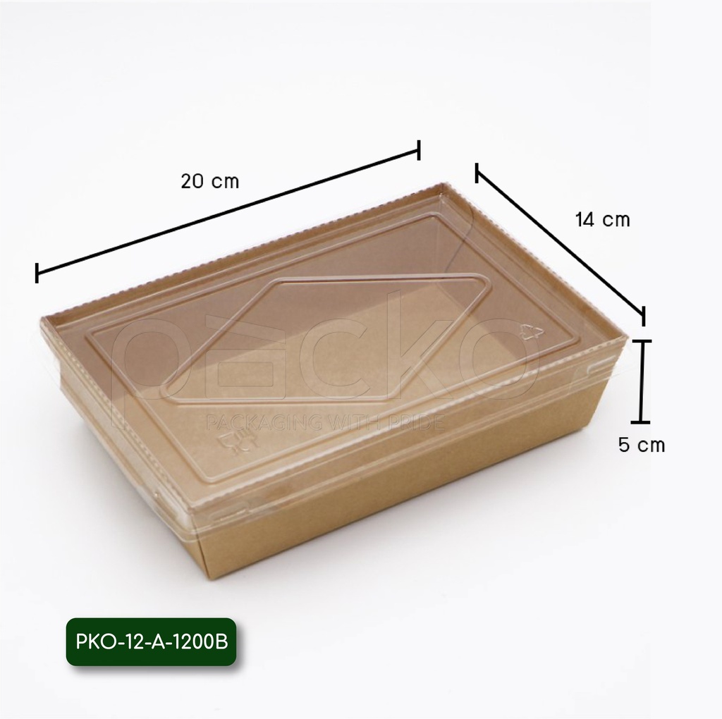 กล่องกระดาษคราฟท์ รักษ์โลก พร้อมฝาปิด 1600 ml