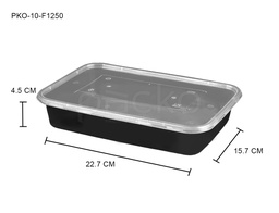 [F1250B] กล่องสี่เหลี่ยม 1250 ml. สีดำ