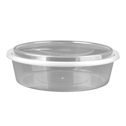 [SY2000] กล่องอาหารทรงกลม Premium 2000 ml. สีใส ( ฝานูน )