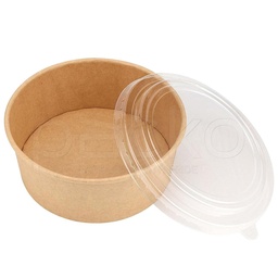 [12-PET-H500B] ถ้วยกระดาษคราฟท์ รักษ์โลก ขนาด 500 ml. พร้อมฝาปิด PET