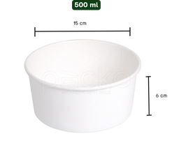 [12-H-750] ถ้วยกระดาษคราฟท์ รักษ์โลก ขนาด 750 มล. (สีขาว)
