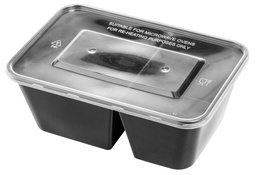 [Save-F750B-2x] กล่องใส่อาหารรุ่น Save 2 ช่อง ขนาด 750มล.  สีดำ