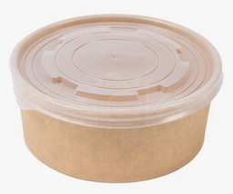 [12-PP-H1100B] ถ้วยกระดาษคราฟท์ รักษ์โลก ขนาด 1100 ml. พร้อมฝาปิด PP