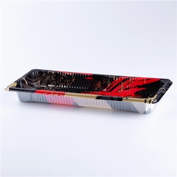 [FB-1102] ถาดซูชิ ขนาด 22 x 9 x 2.3 cm. แดงทอง