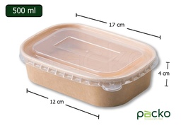 [12-PP-B580B] กล่องกระดาษคราฟท์ทรงรี Premium ขนาด 580 ml. พร้อมฝา PP