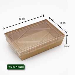 [12-A-1600B] กล่องกระดาษคราฟท์ รักษ์โลก พร้อมฝาปิด 1600 ml 