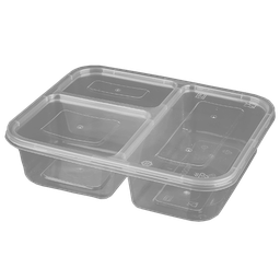 [SF1000-3] กล่อง3 ช่อง 1000 ml. สีใส